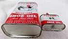 2 Vintage Pecard Shoe Oil Cans Duck Decor 8 Oz   1 Oz Advertising Man Cave