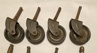 Mixed Lot Of 9 Vintage Black 2  Caster Wheels Includes 3 Swivel 6 Regular