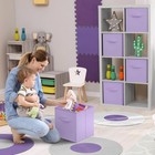6pk Fabric Storage Bins 11  Foldable Cubes Handles Pantry Closet Pastel Purple