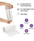 12-16 Gallon Clear Garbage Can Liners  1000 Count - Medium - Large Trash Can