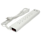 6 Outlet 2 Usb 2 4a Port Slim Power Strip Surge Protector Etl Listed Fast Charge
