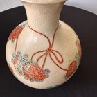 Antique Japanese Satsuma Vase     Hand Painted Chrysanthemums     Crackle Glaze     8   