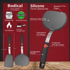 Silicone Pancake Spatula Turner Set Of 2  600  f Heat Mixed 2 Pack  Black 
