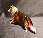 Beautiful Vintage Hand Painted Porcelain Collie Dog Figurine Lassie 4 25  X 7 