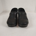 Dansko Professional Black Clogs Leather Comfort Shoe Healthcare Nursing Eu 38