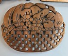 Vintage Preferred Stock Copper Plated Cast Iron Trivet wall Hangers Set Of 3 