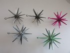 Vtg Bradford Plastic Sputnik Starburst Atomic Christmas Ornaments Lot Of 5 Mcm