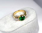 Art Deco 3 30 Ct Green Emerald Antique Vintage Jewelry Ring 14k Yellow Gold Fn