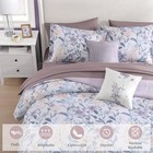  Queen Comforter Set  7 Pcs Iris Floral Comforter Set Queen 90   x90     Purple