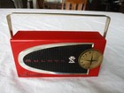 Vintage Red Bulova Comet Transistor Radio Model 620 Works 