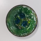 Vintage Copper Bowl With Beautiful Blue Turquoise Drip Glaze Enamel Trinket Bowl