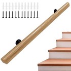 Wooden Handrails   5ft Non-slip Staircase Handrail   complete Kit 5 Feet Brown