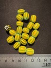 20 Rounded Chevron Glass Beads   b1192 - Handmade Fancy Rare Vintage 10mm
