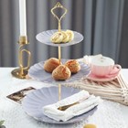 Sweejar 3 Tier Ceramic Cake Stand Wedding Dessert Cupcake Stand For Tea Party   