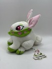 Neopets Green white Cybunny Plush 2001 Vintage 7    Rare With Tag 