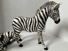 Zebra Statue Pair Jungle Safari Wild Animal Home Decor Figurine 12    Tall