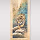 Antique Japanese Tiger Hanging Scroll Suiho Signed Hand Painted Silk Art