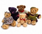 Vintage Mixed Lot Of 5 Teddy Bears Plush Collectible Hallmark Eden Jointed Bear