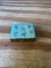 Vintage Guilloche Enamel Pill Box Pink Blue Roses Sky Blue Background Trinket