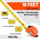 Valuemax 3pc Tape Measure 16ft Retractable Easy Read Measuring Tape Fraction 1 8