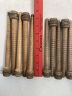 Wood Bobbins Spools Industrial Style Spindles 8  And 8 75  Wooden Quills Lot-10