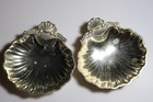 Vintage Pair Silver Plate Scallop Shell Footed Dishes Japan Butter Trinket