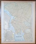 Vintage 1891 Brooklyn New York Map 13 x10    Old Antique Original Flatbush 