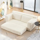 Loveseat Sofa Bed W memory Foam   Steel Frame Convertible 2-in-1 Corduroy Couch