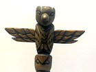 Antique Native American Indian Hand Carved Wooden Eagle Totem Pole  Large 24 