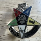 Vintage Sterling Silver Masonic Order Of The Star Enamel Pin