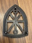 Antique Cast Iron Trivet Early 1900   s Flat Sad Iron Holder Metal Rustic