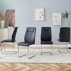 Set Of 4 Modern Dining Chairs Faux Leather Padded Seat Metal Legs Kitchen Side