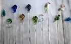 Lot Of 16 Assorted Glass Swizzle Sticks Stir Cocktail Stirrers Blown Glass