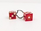 Vintage Authentic Las Vegas Sands Hotel Casino Dice 1 2    Red Drilled Keychain 