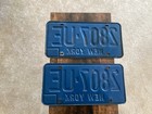 1973 New York License Plates Vintage Blue Orange Matching Set 2807-ue