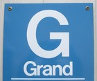 Vintage Retired Chicago Transit Cta Metal Train Station Sign Grand To Loop