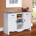 Pemberly Row White Countryside Buffet With  2 Drawers   2 Doors