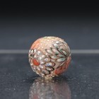 Antique Ceramic Ojime Bead Floral Chrysanthemum Pattern Japanese Netsuke