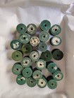 Box Of 26 Green Empty Wooden Vintage Spools
