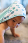 Adorable Baby Hooded Towel Set  3 Soft Terry Towels With Green Dots