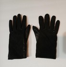 Lauren Ralph Lauren Gloves Womens L Black Leather Quilted Lined Winter Warm