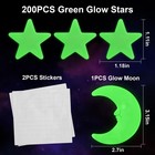 Maqihan 200 Glow In The Dark Stars For Ceiling - Glowing Moon Green
