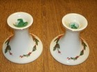 Vintage Pair 1987 Lefton China Candle Holders W sticker-japan-vgc