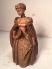 Antique Vintage Wood Carved Anri Italian Royal Lady Original Label