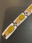 Vintage Copper Enamel Modernist Link Bracelet