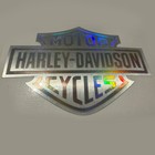 Harley Davidson Rock Holographic Chrome Sticker     4x3    Metal Finish Motorcycle 