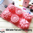 Flower Shaped Silicone Diy Handmade Soap Mold Muffin Cup Cake  us Seller