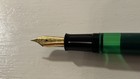 Vintage Pelikan Fountain Pen In Green   Black W  Gold Trim And 14c M Nib