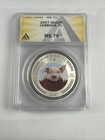 Cambodia 3000 Riels Lunar Year Series Year Pig Silver Coin 2007 Anacs Ms70