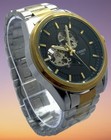 Rare Two-tone Tissot Open-heart Black Dial Men s Working Automatic Wristwatch